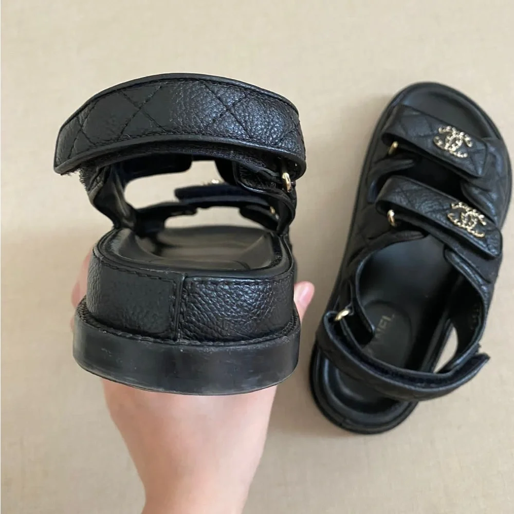 ** SOLD ** CHANEL CC DAD SANDALS - Picture 3 of 13
